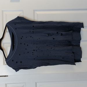 Free People navy distressed tee